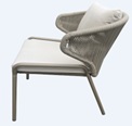 образец плетеного стула из роупа, алюминиевый каркас (62х72х81)