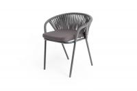 "Женева" плетеный стул из синтетических лент, цвет бежевый, плоская веревка