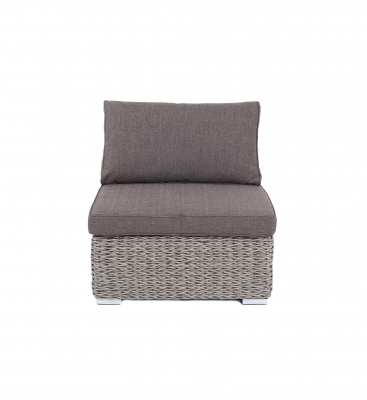"Лунго" модуль диванный прямой с подушками, цвет графит (гиацинт)