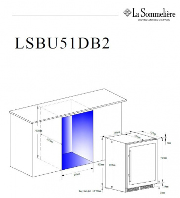 Двухзонный шкаф, LaSommeliere модель LSBU51DB2