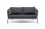 "Диего" диван из роупа двухместный, каркас алюминиевый серый, роуп темно-серый, подушка темно-серая