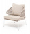 "Милан" кресло плетеное из роупа, каркас алюминиевый белый, роуп бежевый, ткань бежевая