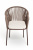 "Лион" плетеный стул из роупа, каркас стальной коричневый, роуп коричневый, ткань бежевая