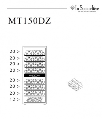 Двухзонный шкаф, LaSommeliere модель MT150DZ