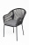 "Лион" плетеный стул из роупа (веревки), стальной каркас (чёрный), цвет темно-серый