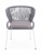 "Милан" плетеный стул из роупа (веревки), каркас белый, цвет светло-серый, подушка ASH