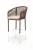 "Марсель" барный стул из роупа, каркас стальной белый, роуп коричневый, ткань бежевая
